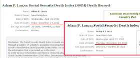 death security social lanza adam cremation certificate ssi listed december date